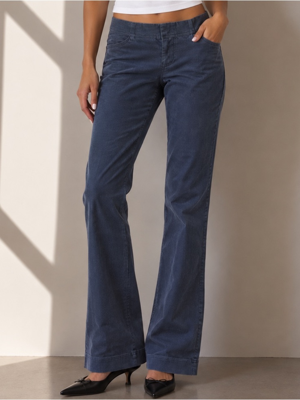 Y2K XX1 Forever 21 Blue Striped Low Rise Trousers